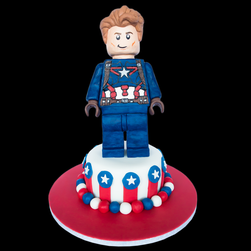 Lego Captain America Cake
