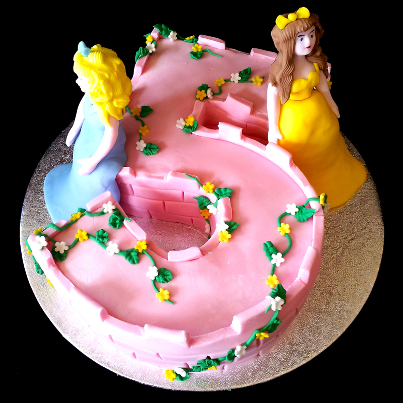 Castle Five Cake with Disney Princesses