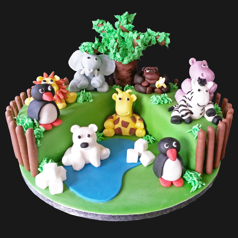 Zoo Cake with various Animals
